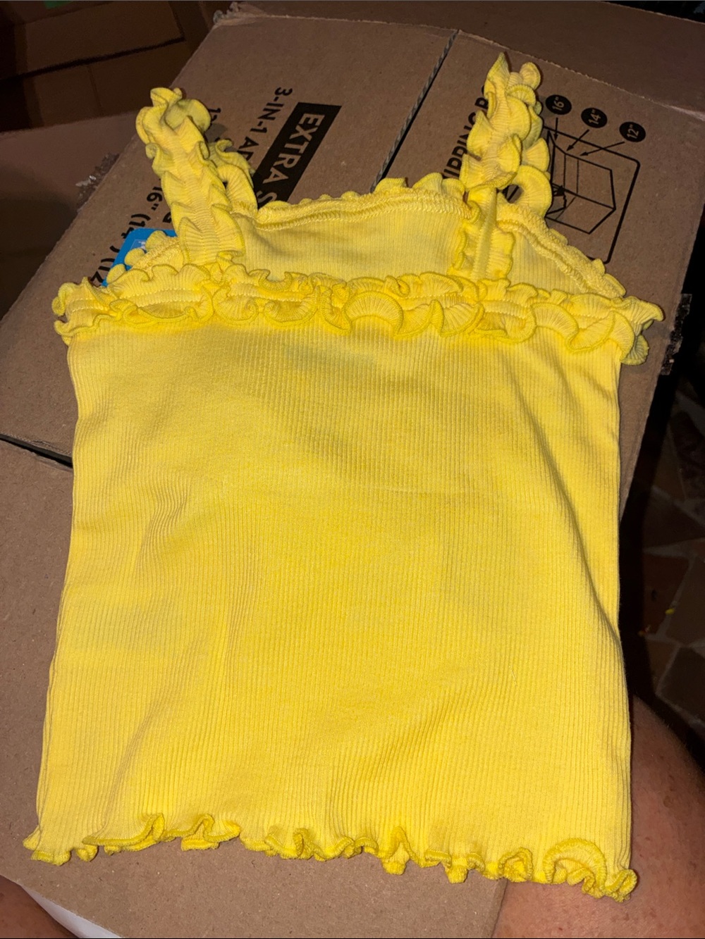 Disney Yellow Minnie Mouse Ribbed Ruffle Tank & Shorts Set - Picture 5 of 5